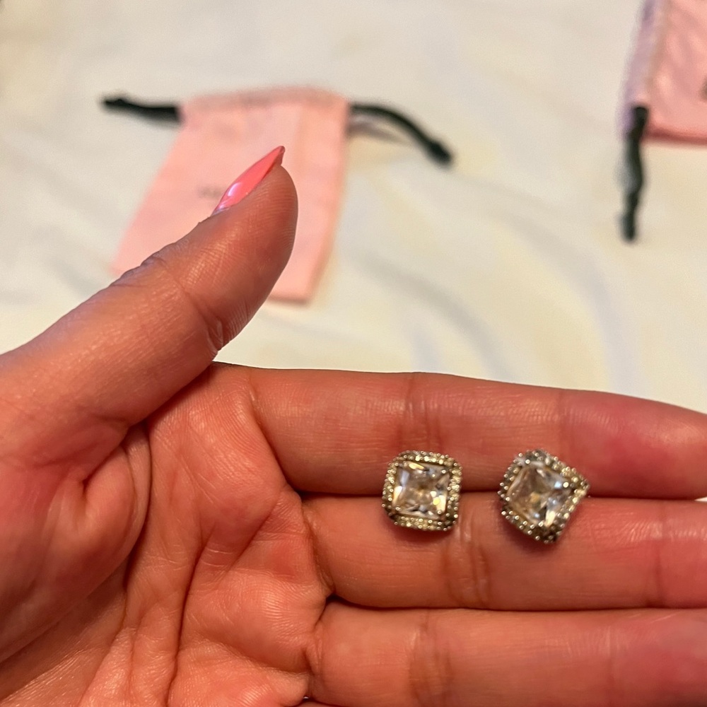 Kate Spade Princess Cut Silver Earrings